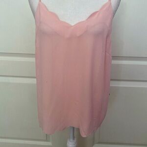 NWT Halogen Pale Pink Scalloped Tank Top/Cami